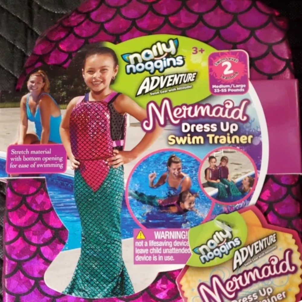 Narly Noggins Adventure Mermaid Swim Trainer‎ Level 2 Medium/Large 33-55lbs 3+ - Picture 2 of 7